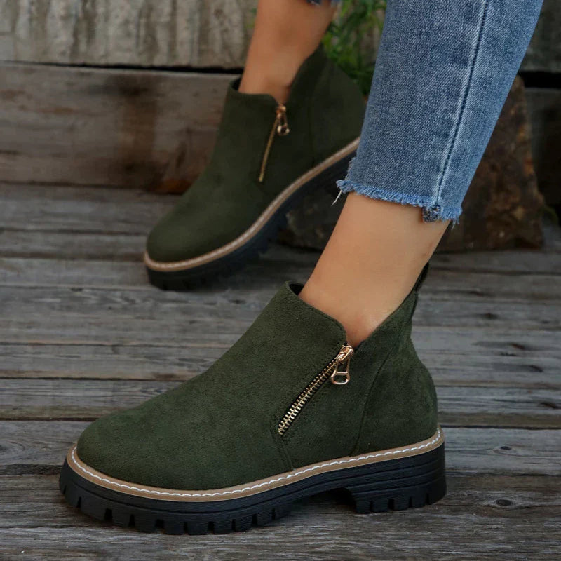 : Alessia - Women's Ankle Boots in Green van Paper Favor