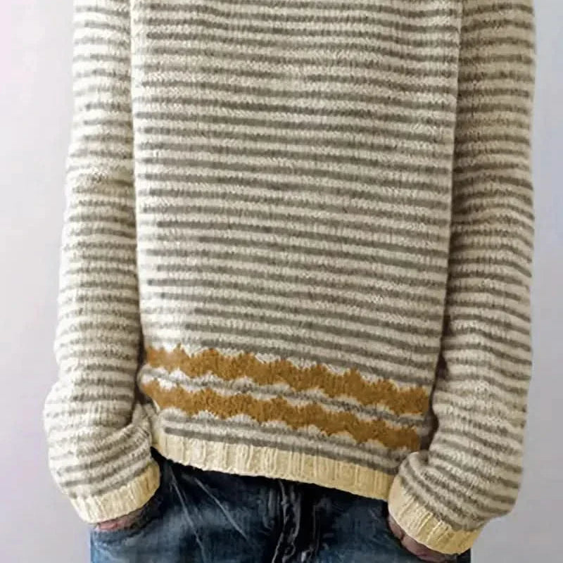 Women's Everyday Knit Sweater with Subtle Stripes