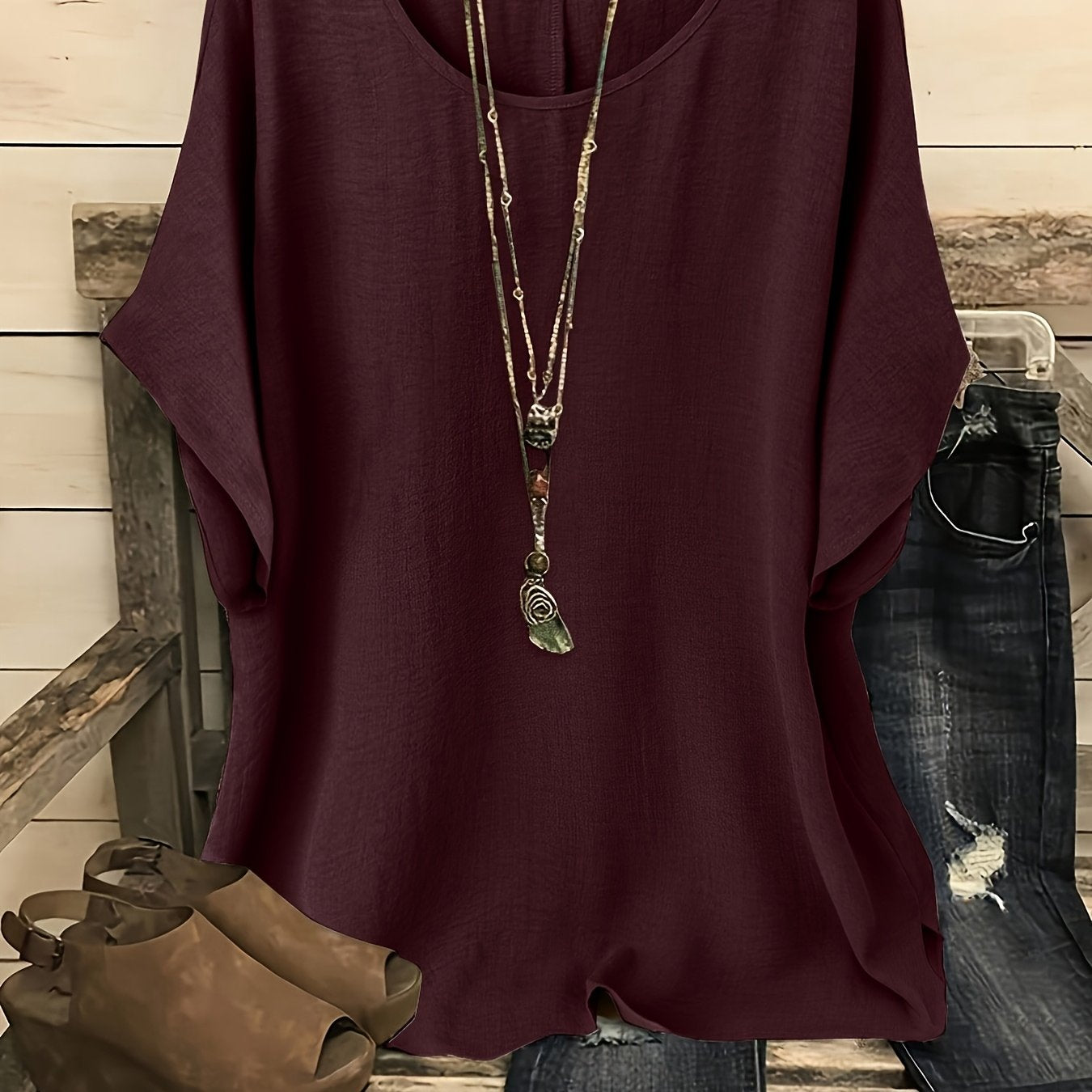 : Sienna™ | Effortless Summer Top in Deep Red van Paper Favor