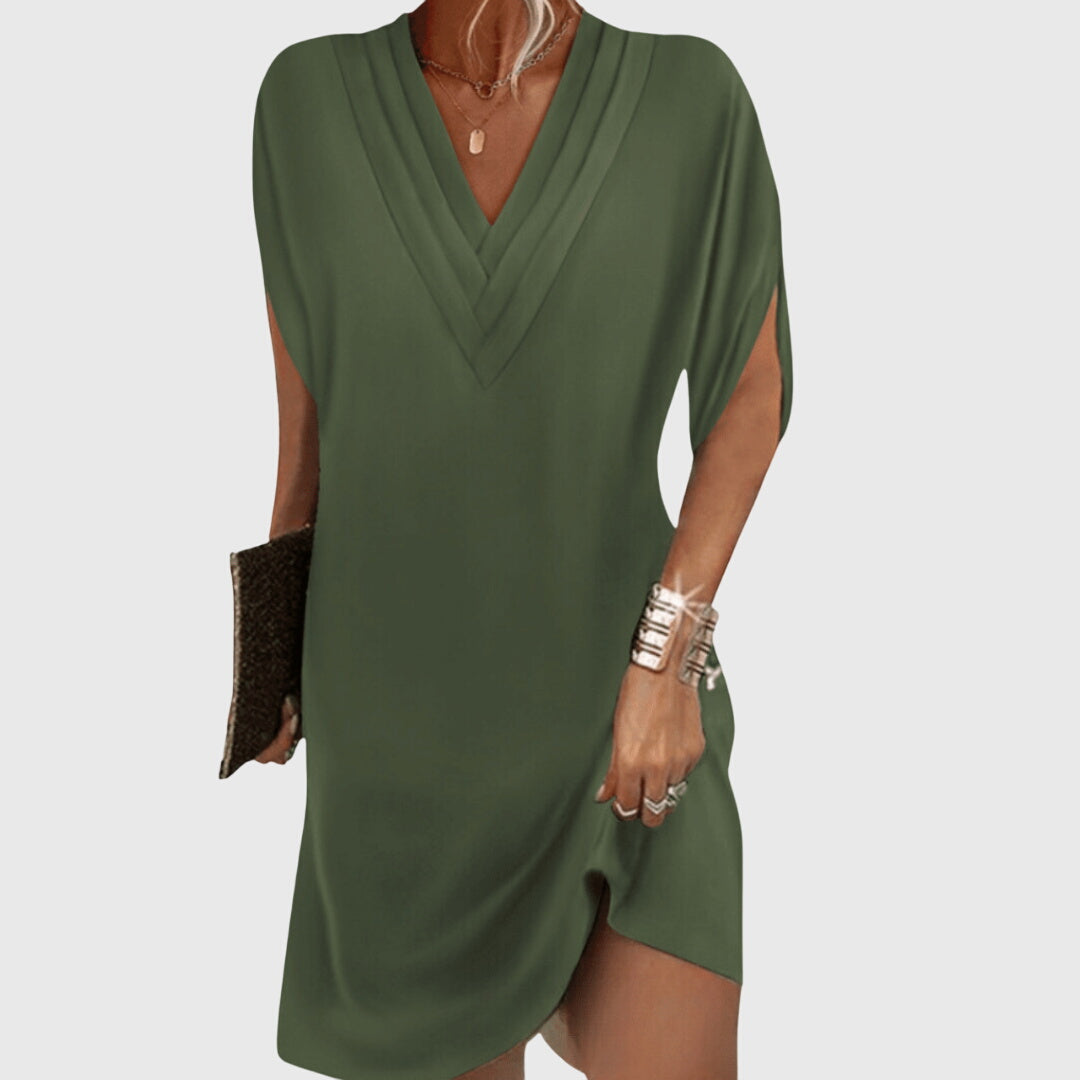 Women's Elegant, Figure-Flattering Tummy-Hiding Dress