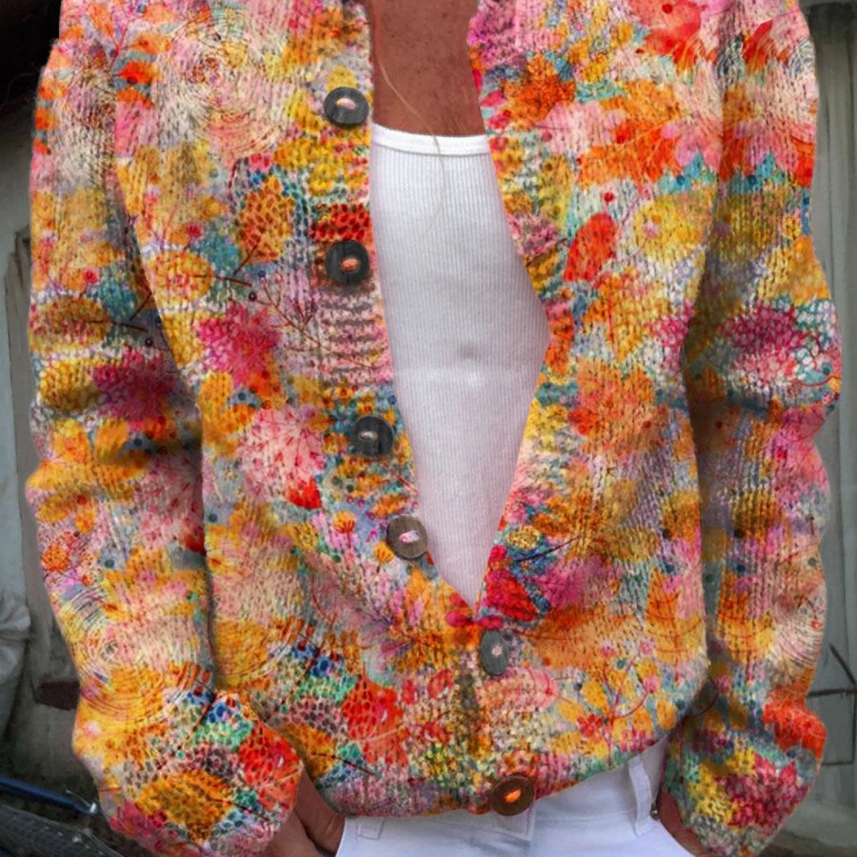 Women's Vintage Knit Cardigan Sweater – Timeless Style, Cozy Comfort