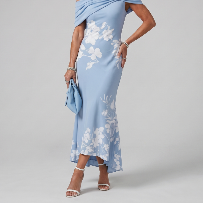 Evelina | Off Shoulder Midi Dress