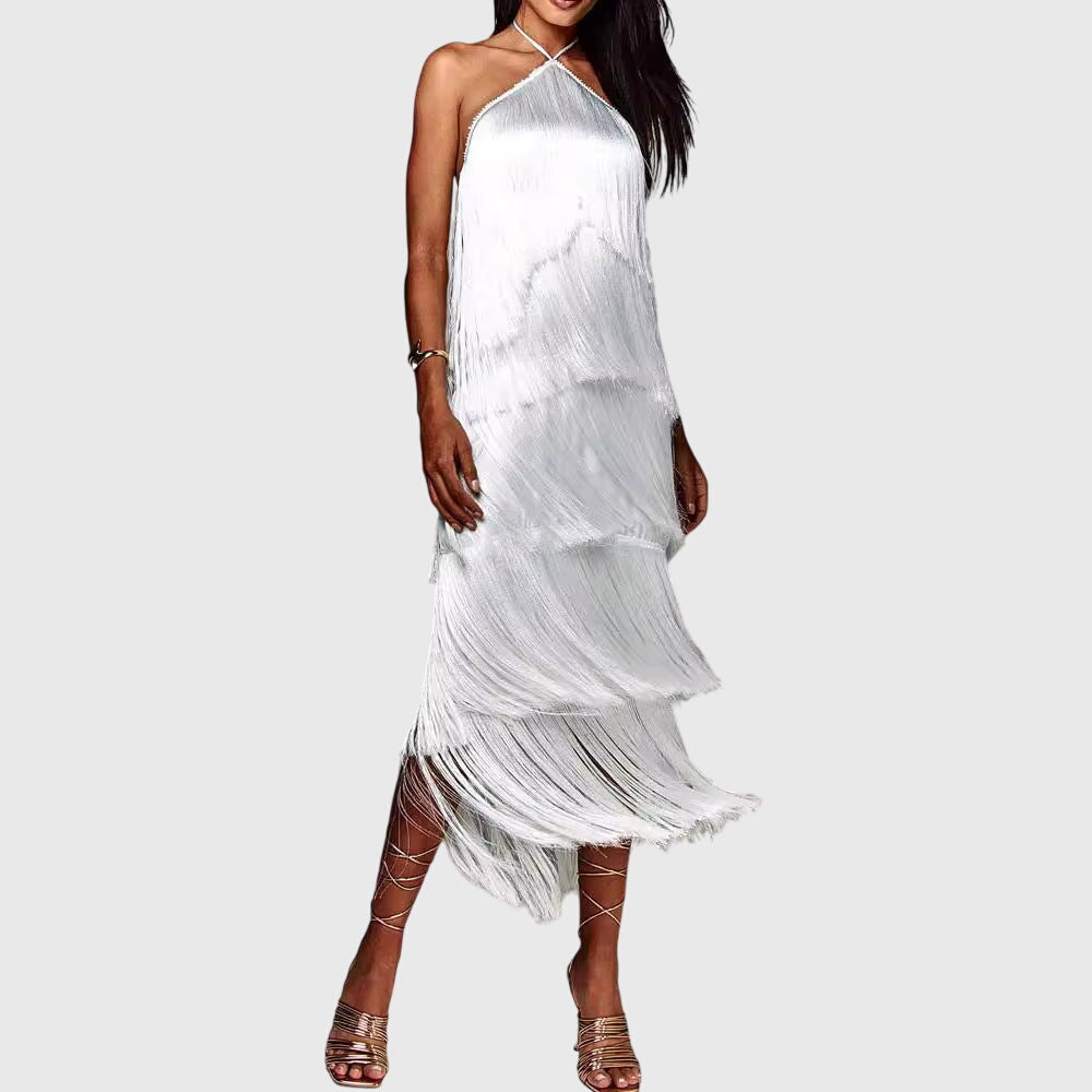 Women's Artiselle Tassel Dress - Elegant Fringe Detail