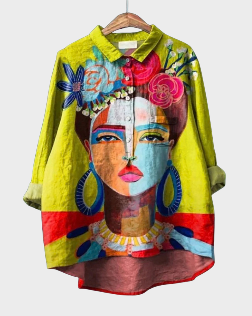 Blouse : Olivia | Elegant Breezy Summer Blouse in Yellow van Paper Favor
