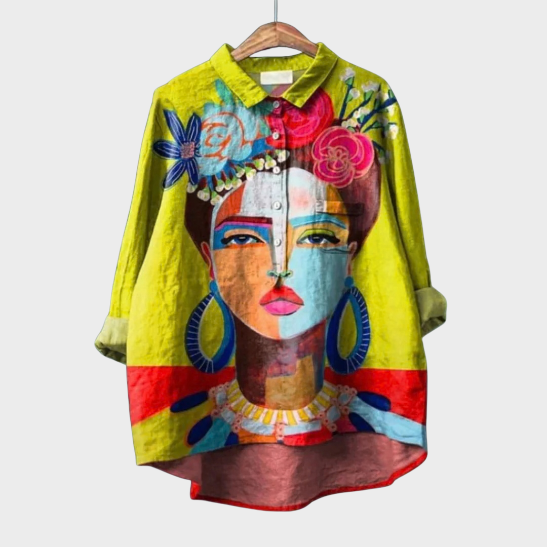 Blouse : Olivia | Elegant Breezy Summer Blouse in Yellow van Paper Favor