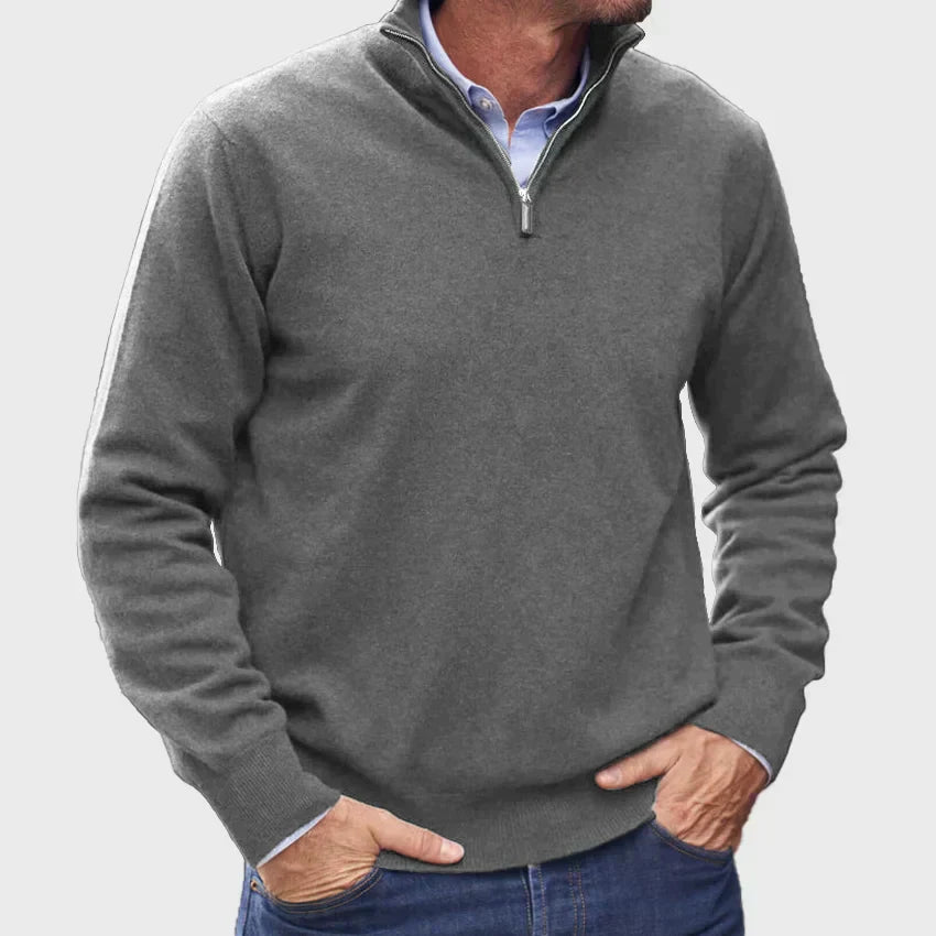 Italian-Made Men's Zip-Up Sweater