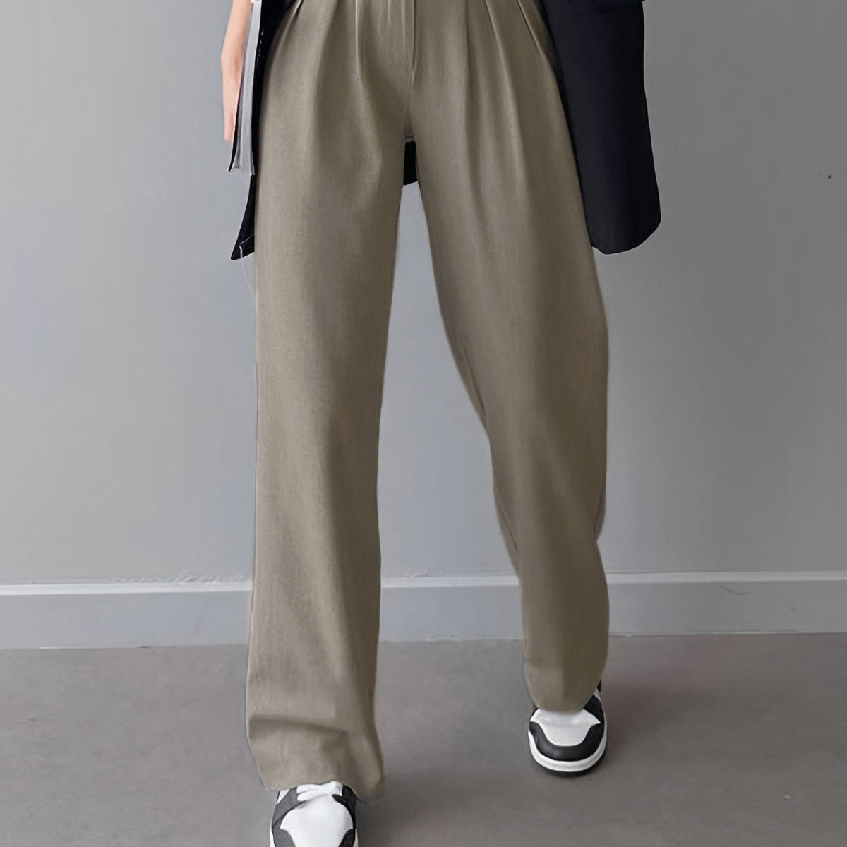 Women's Street Fold-Over Waistband Pants - Sleek, Comfortable