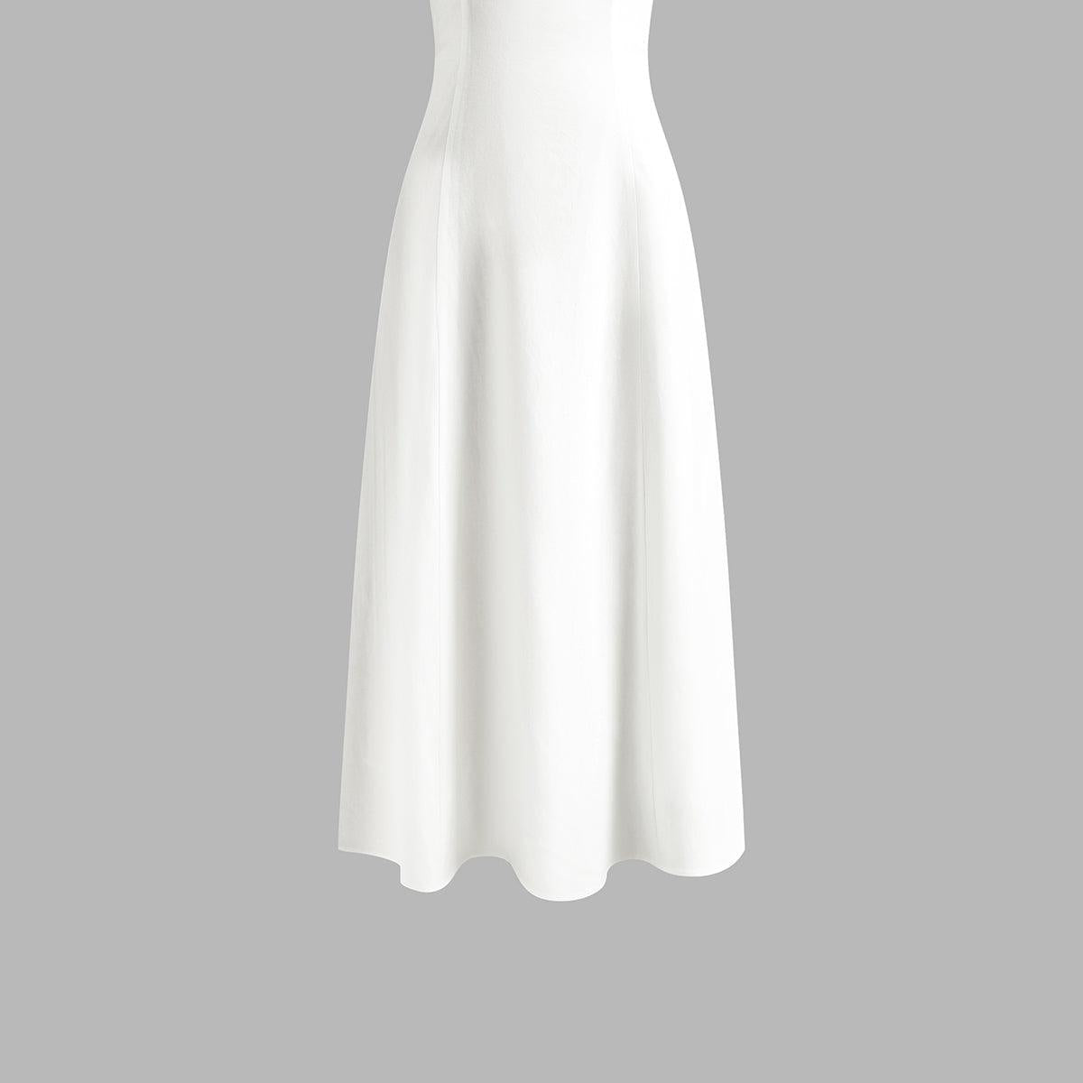 Women's Elegant Linen Blends Long Tube Dress with Pockets