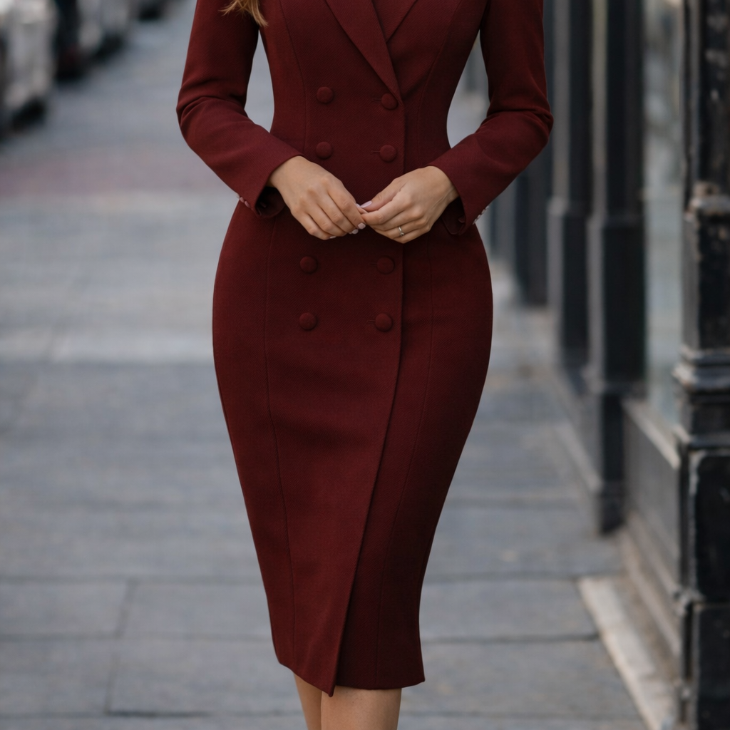 Célia | Seductive, figure-hugging midi dress with a perfect fit