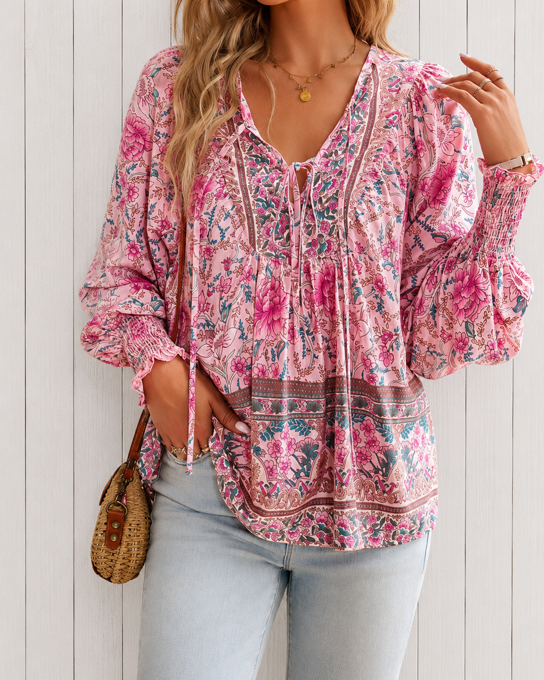 Clothing > Blouses : Audry™ | Elegant Blouse in Pink van DUUWE