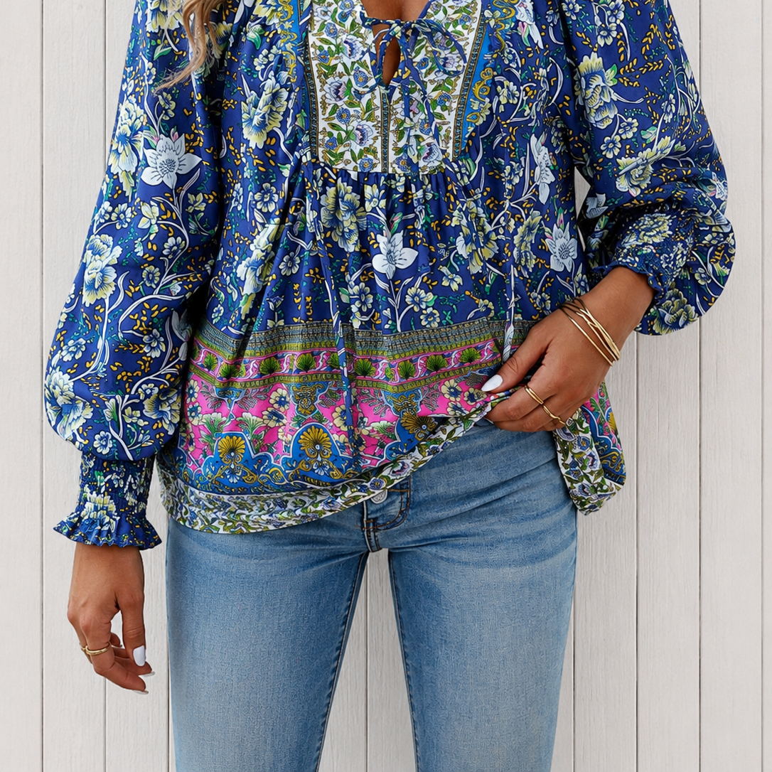 Clothing > Blouses : Audry™ | Elegant Blouse in Blue van DUUWE