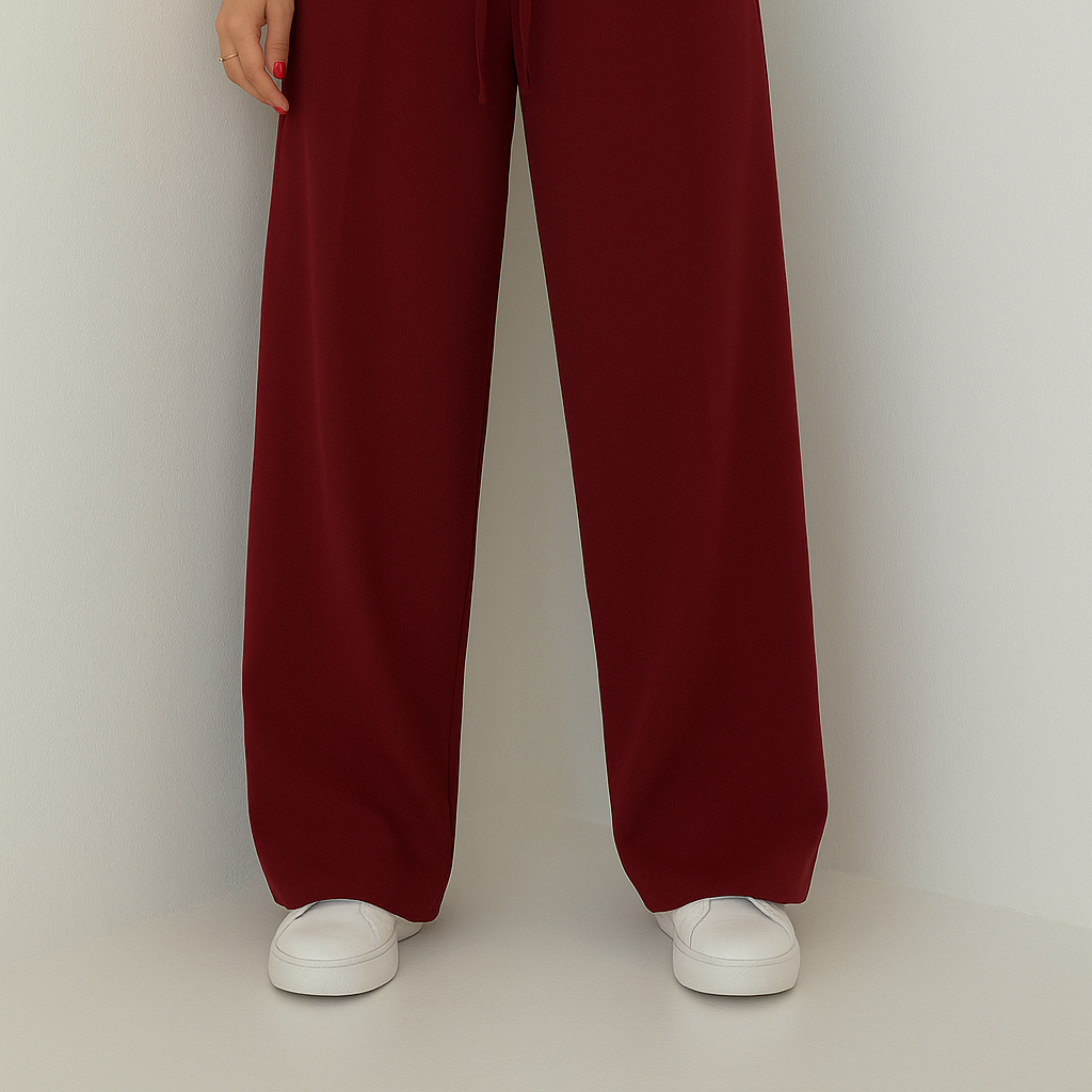 Women's Palazzo pants with high waist and tie belt – Elegance and