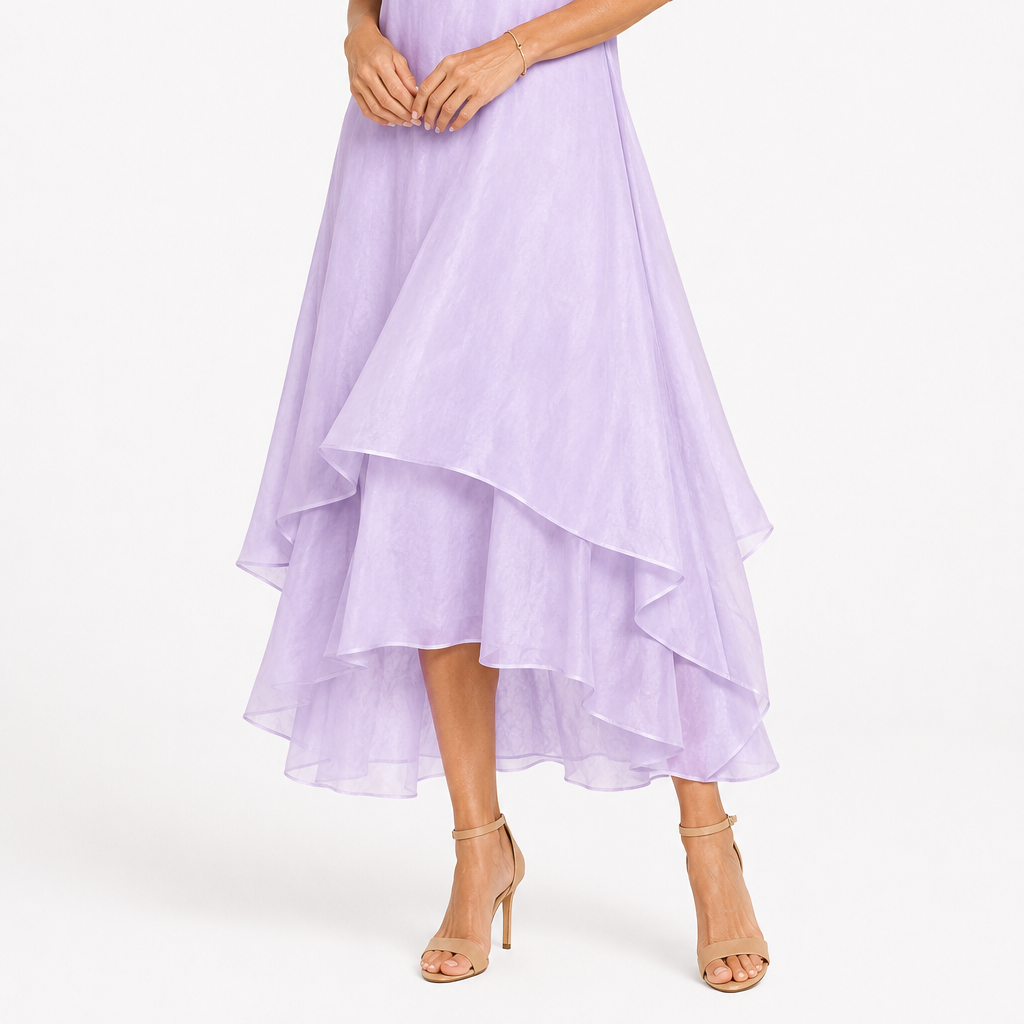 Dress : Women's Timeless Elegant Dress - Flattering Flowing Style in Purple van Paper Favor