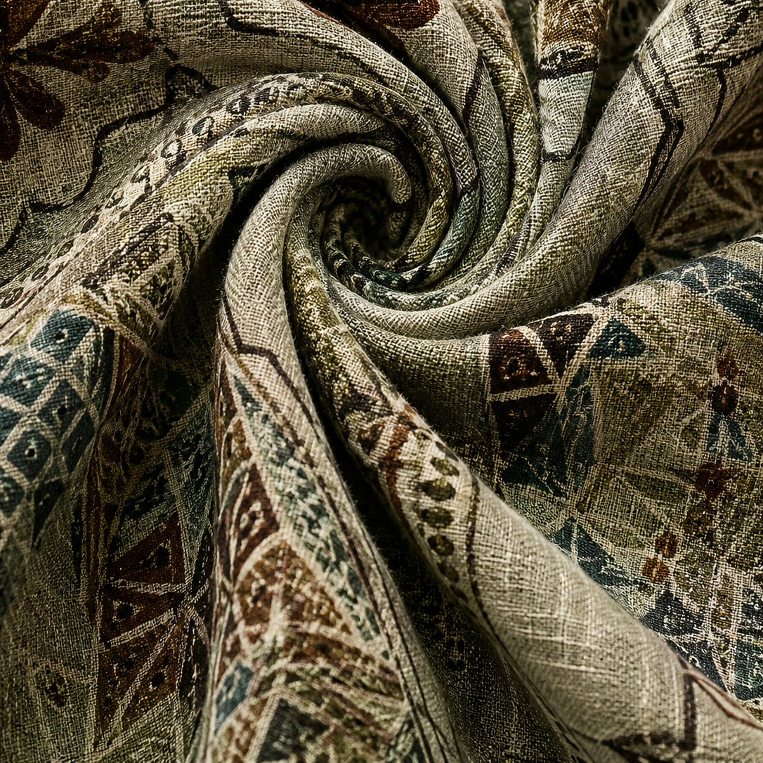 Clothing > Dresses : Nerissa | Bohemian Autumn Dress in Multicolour van Paper Favor