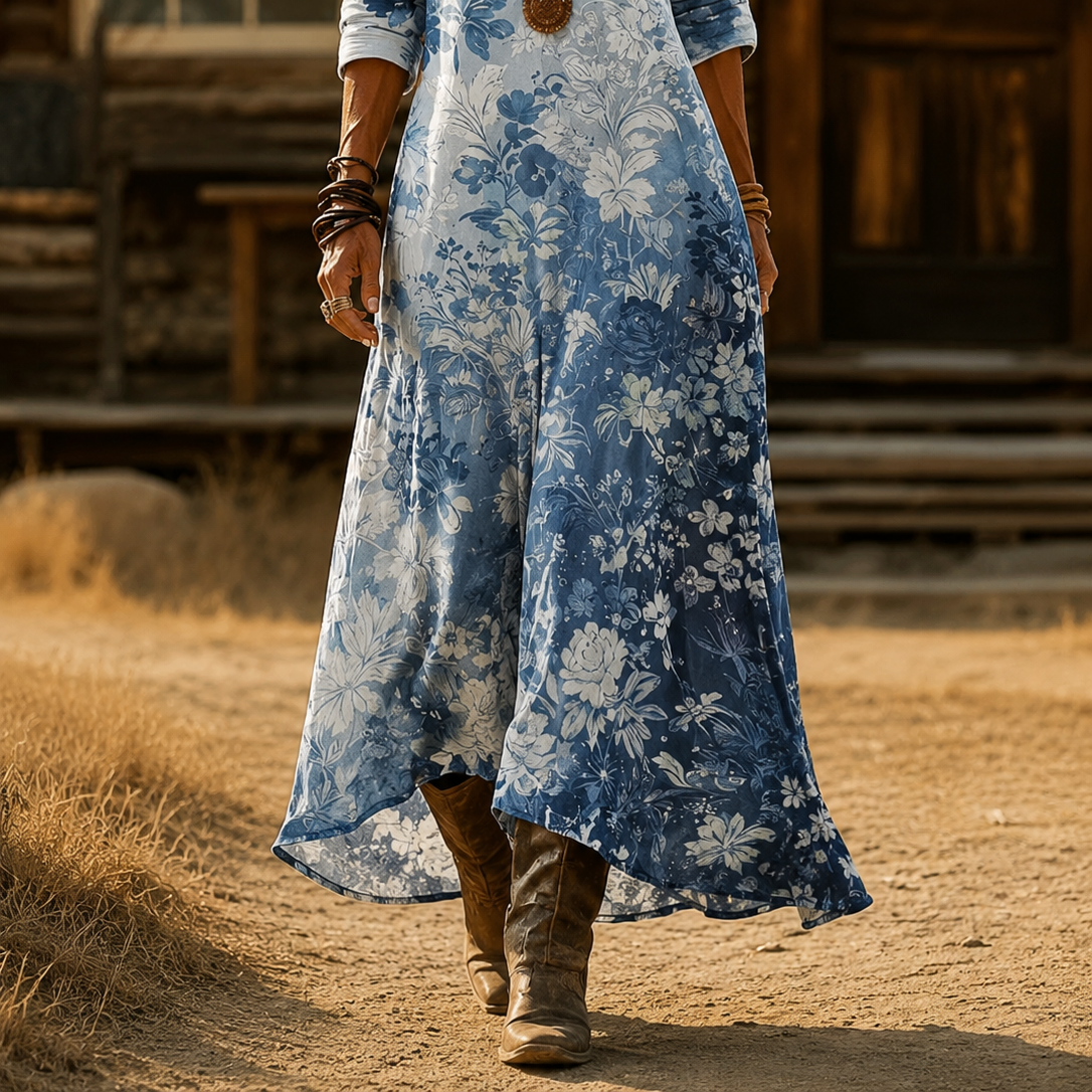 Clothing > Dresses : Lila | Bohemian Autumn Dress in Multicolour van Paper Favor