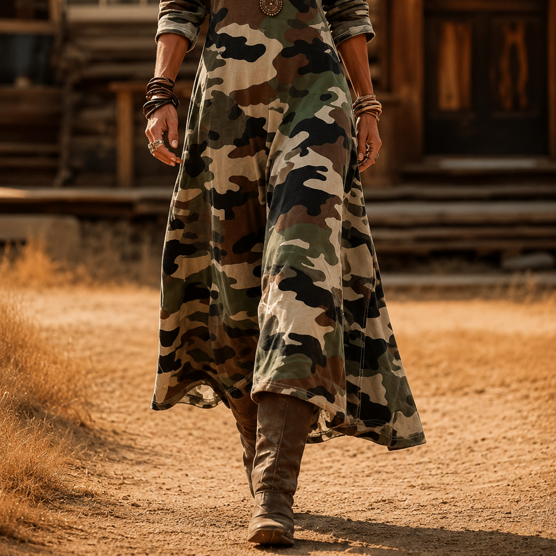 Clothing > Dresses : Marisole | Vintage Bohemian Dress in Multicolour van Paper Favor
