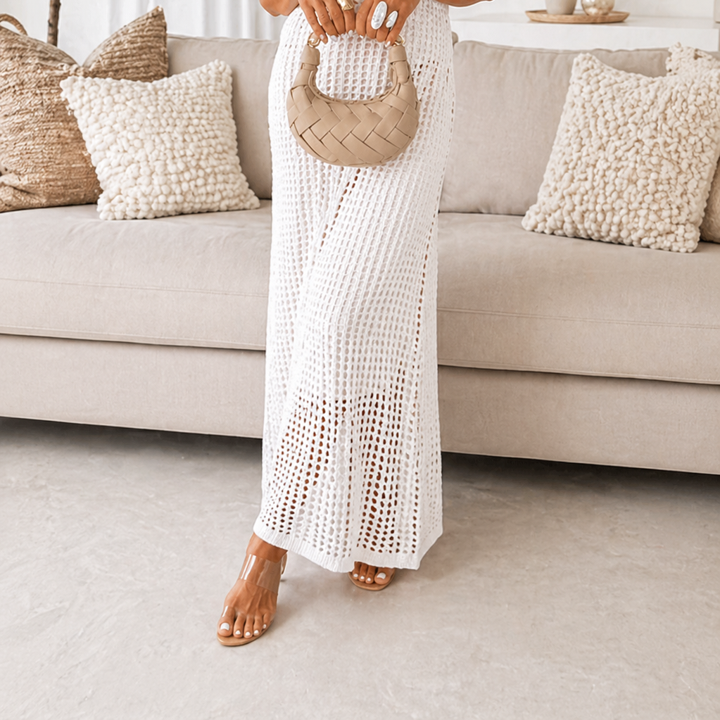 Clothing > Dresses : Bethany™ Cut-Out Long Maxi Dress + Free Inner Dress in White van Paper Favor