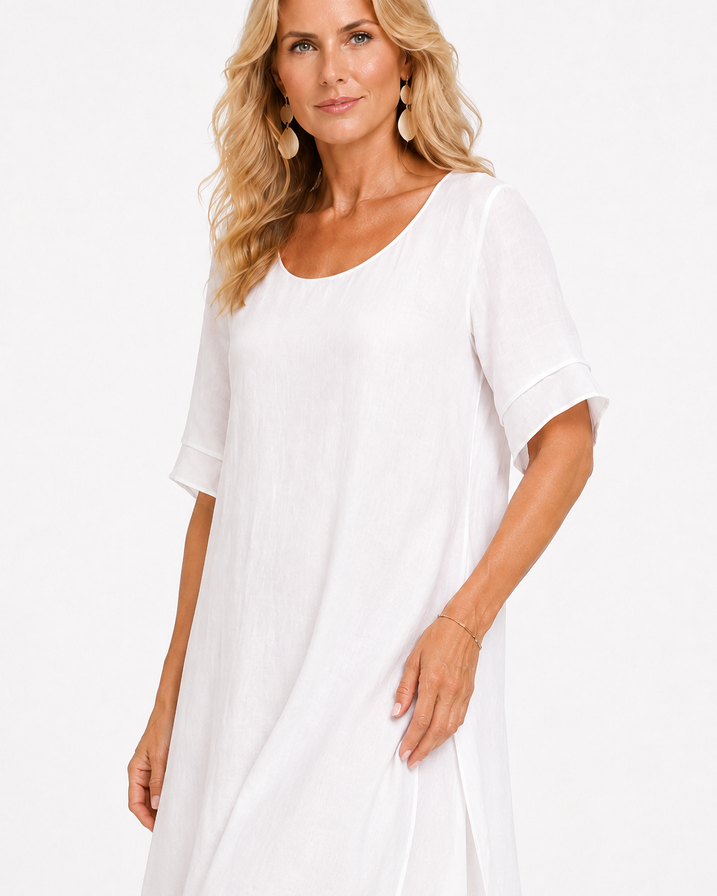 Dress : Women's Timeless Elegant Dress - Flattering Flowing Style in van Paper Favor