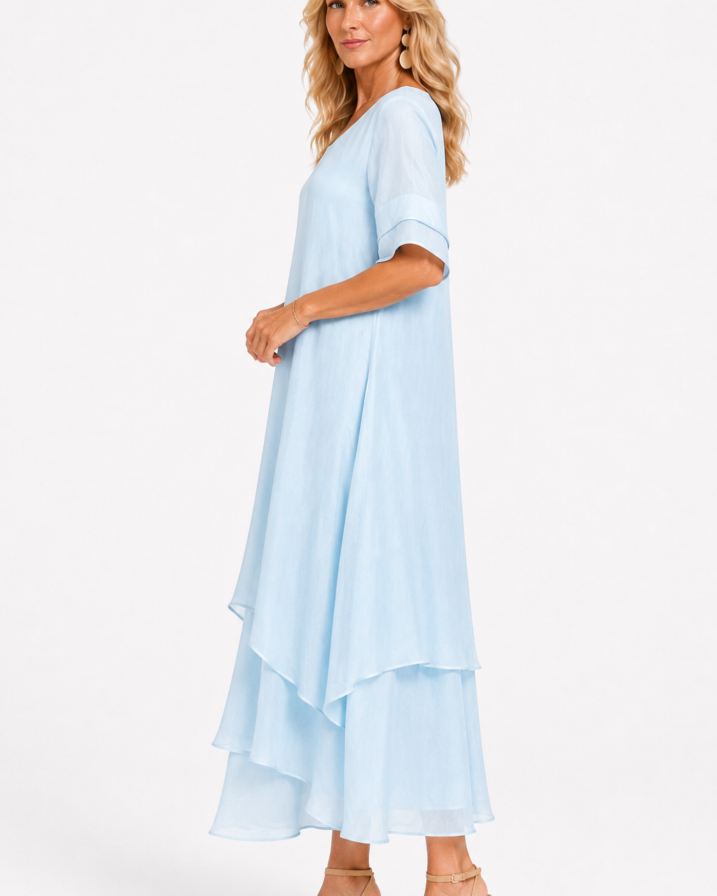 Dress : Women's Timeless Elegant Dress - Flattering Flowing Style in van Paper Favor