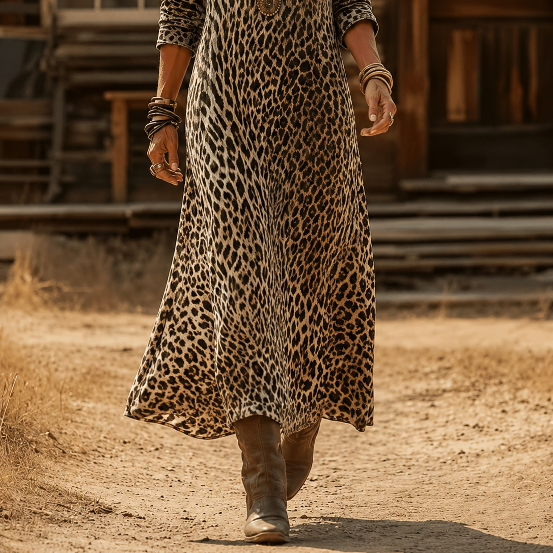Clothing > Dresses : Zinnia | Bohemian Autumn Dress in Multicolour van Paper Favor