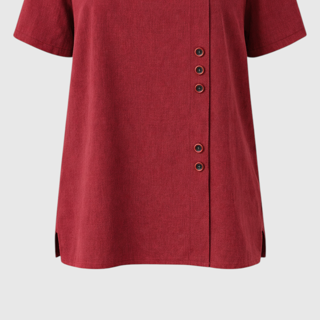 Women's Linen Blouse with Button Closure