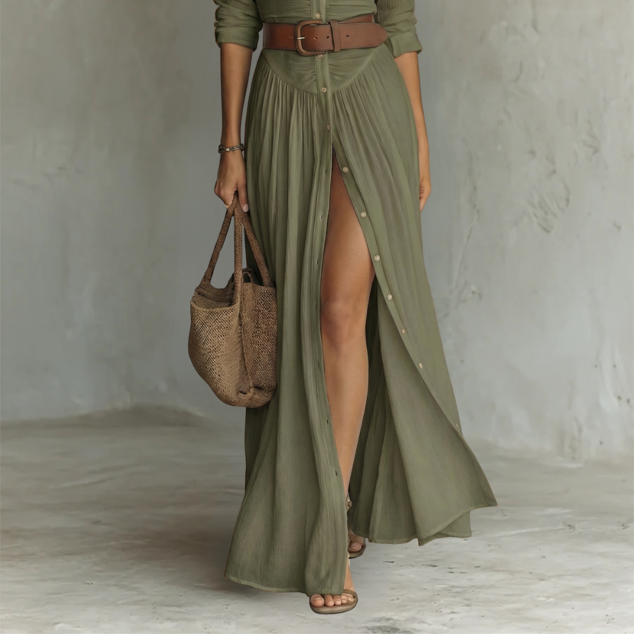 DRESSES : Elowen | Long Maxi Dress in Green (Almost sold out) van DUUWE