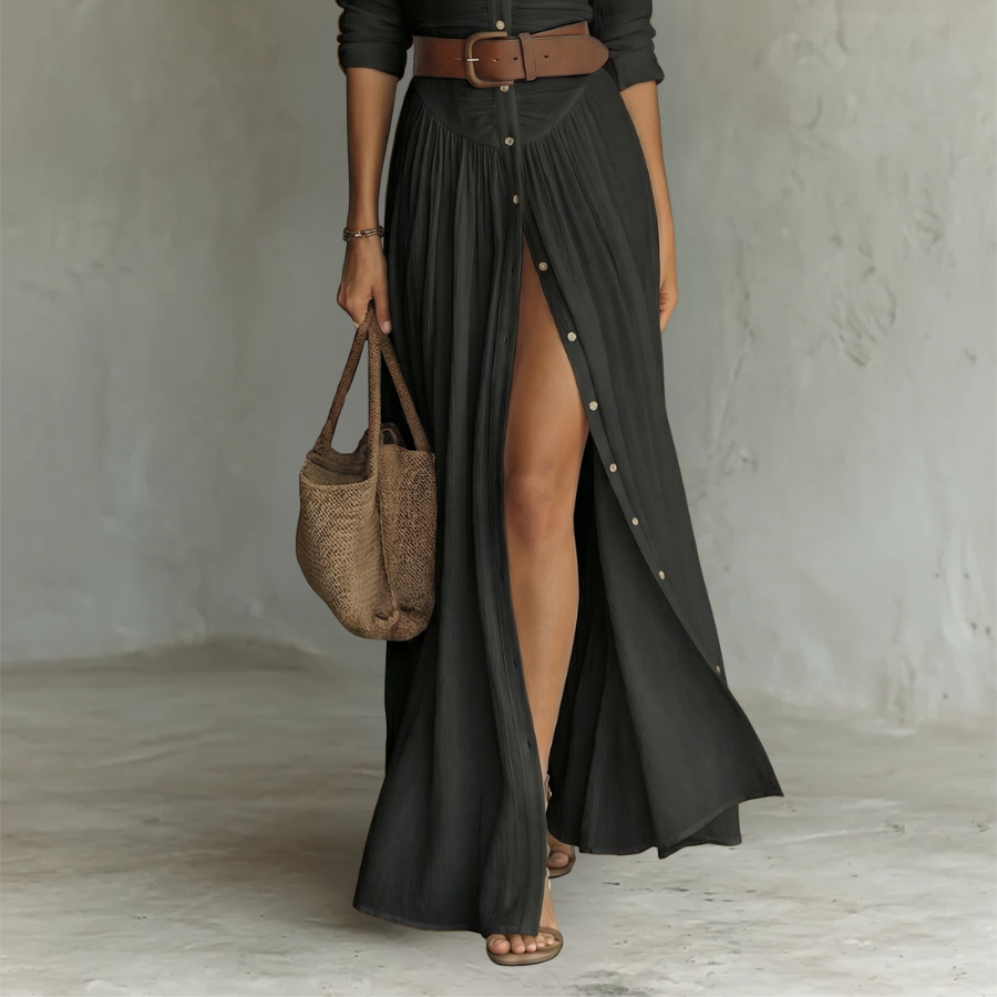 DRESSES : Elowen | Long Maxi Dress in Black van DUUWE