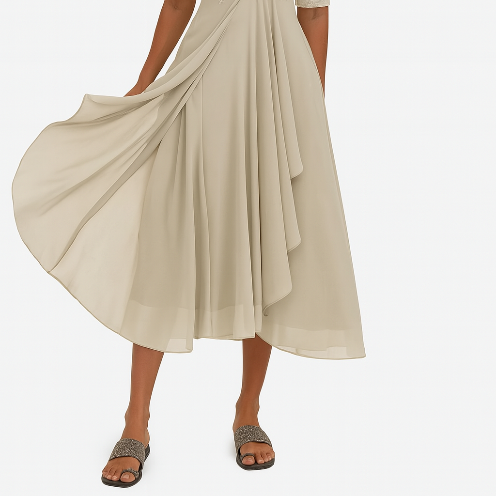 Women > Dresses : Women's Elegant Women’s Lace Chiffon Dress in Light Yellow van Paper Favor