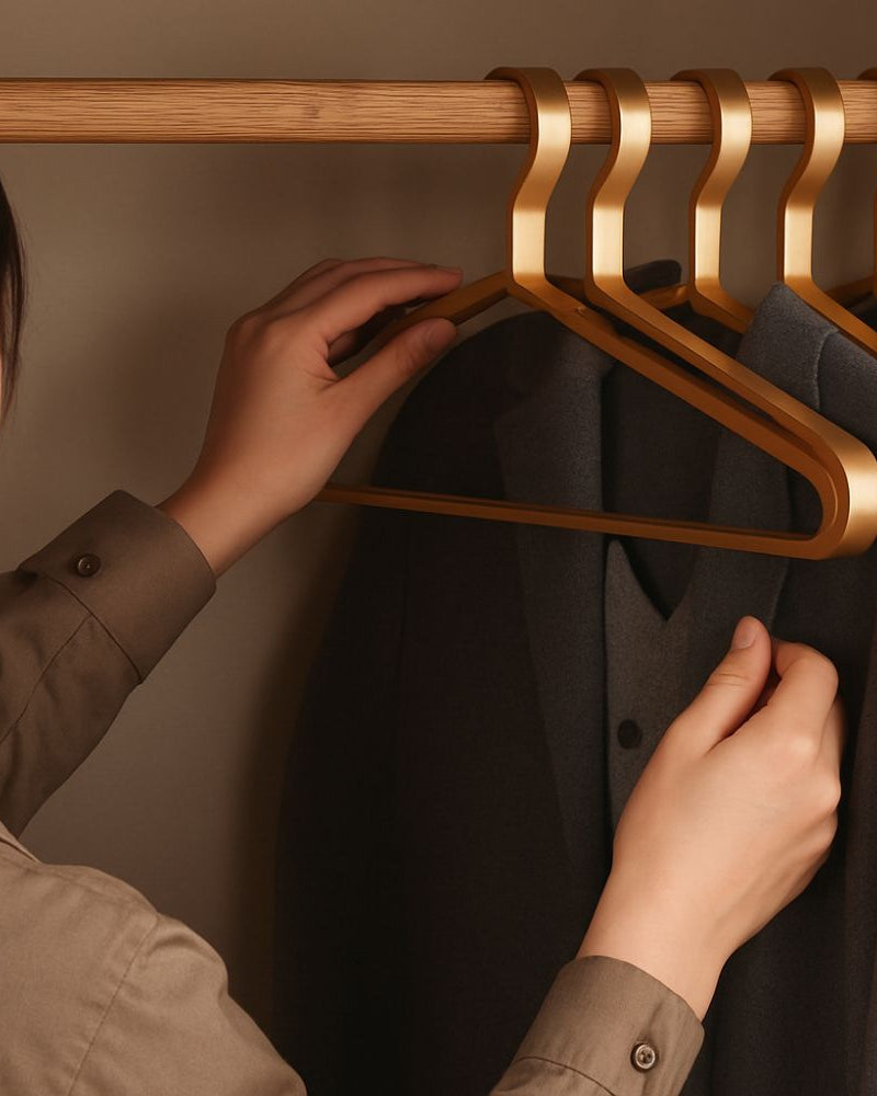 Clothes Hanger : Men's Hangers in Aluminum - Slim, Non-slip, Space-saving in van Paper Favor