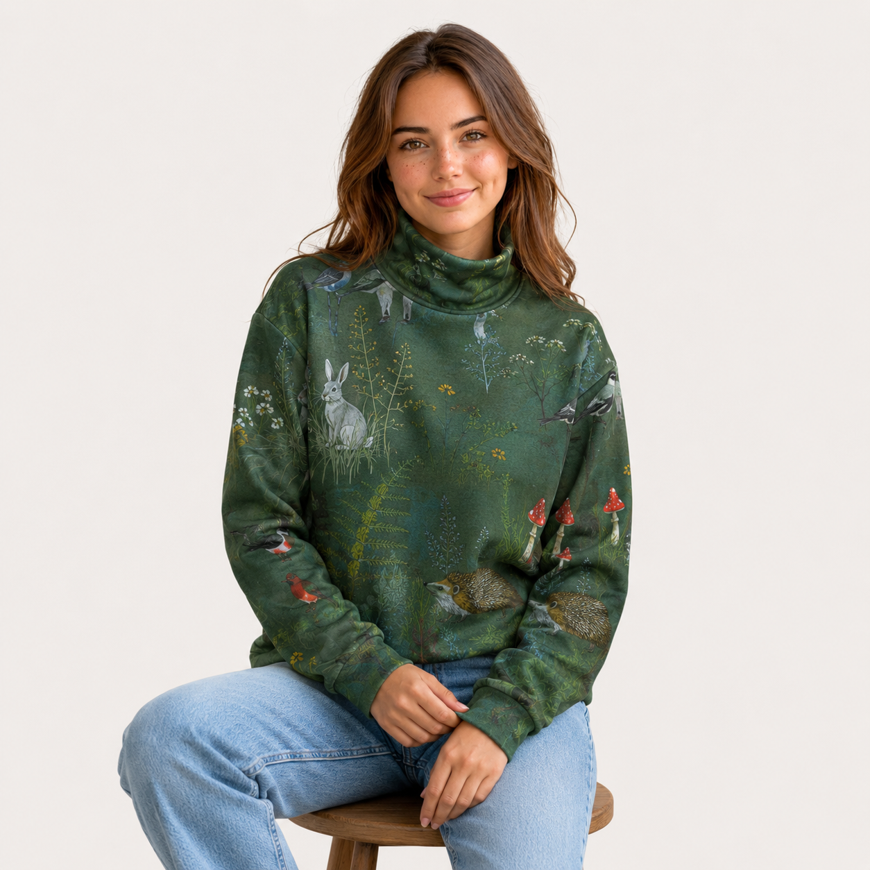 Emma | Nature-Inspired Printed Turtleneck Pullover