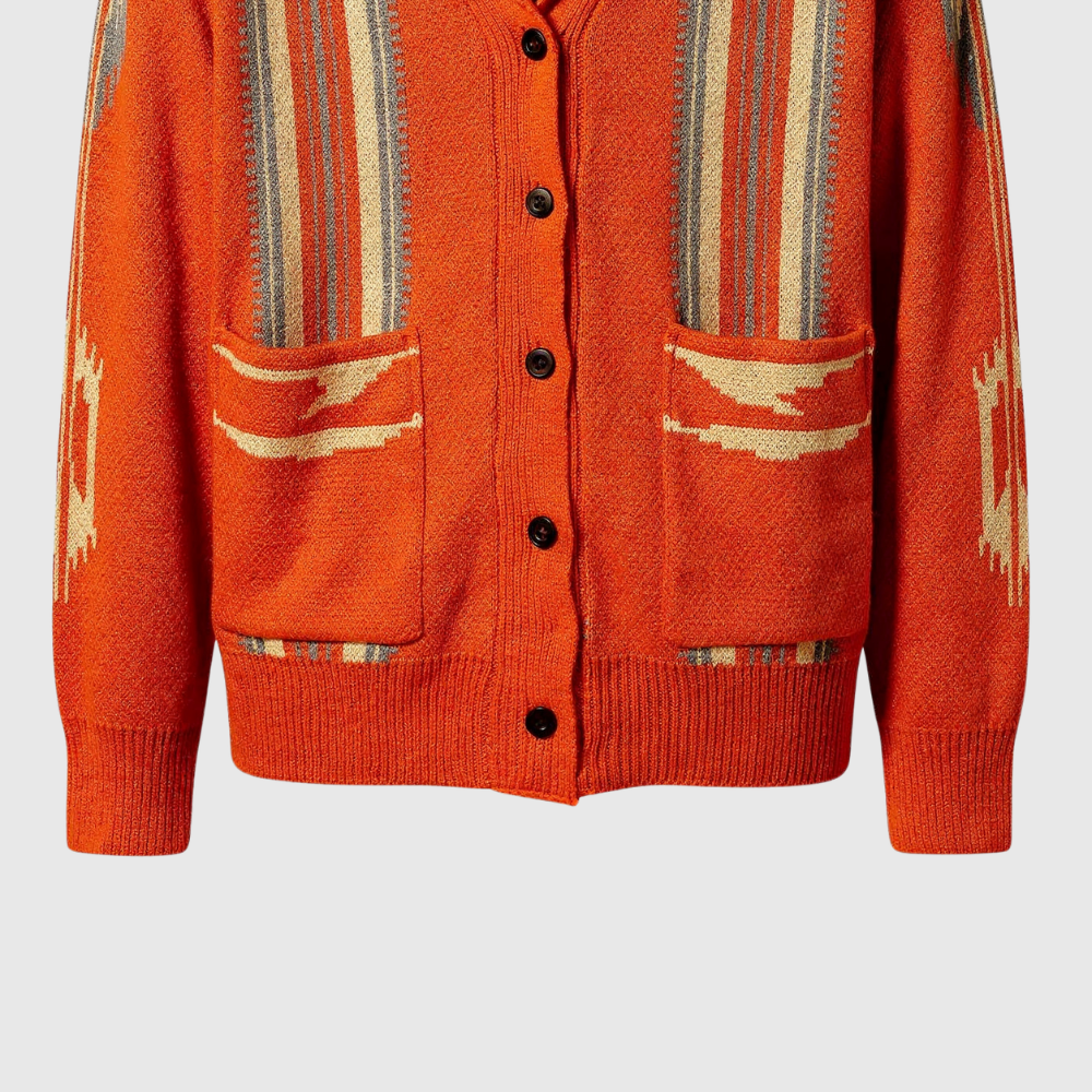 men Gebreide Adrian Vintage Jacquard Lapel Knit Cardigan Timeless Style, Cozy Comfort Vintage