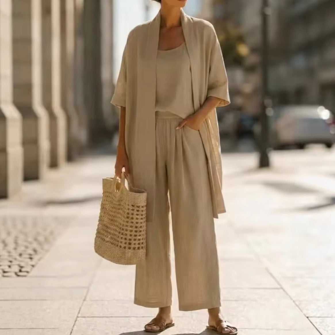 Set : Abigail | Elegant Three-Piece Set in Beige van Paper Favor