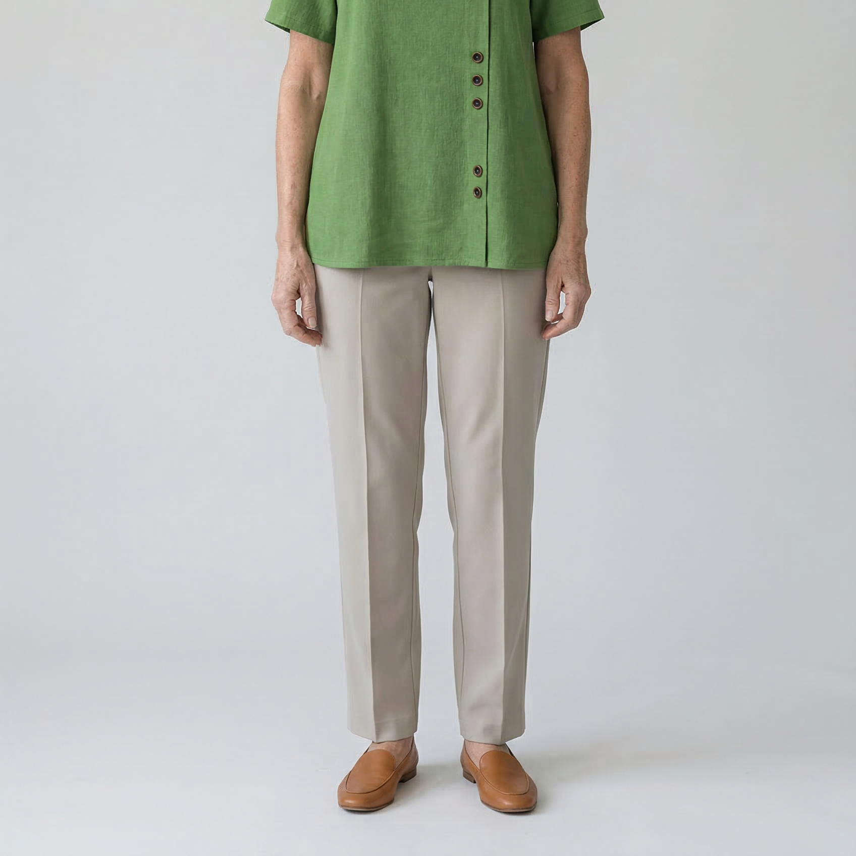 Women's Linen Blouse with Button Closure