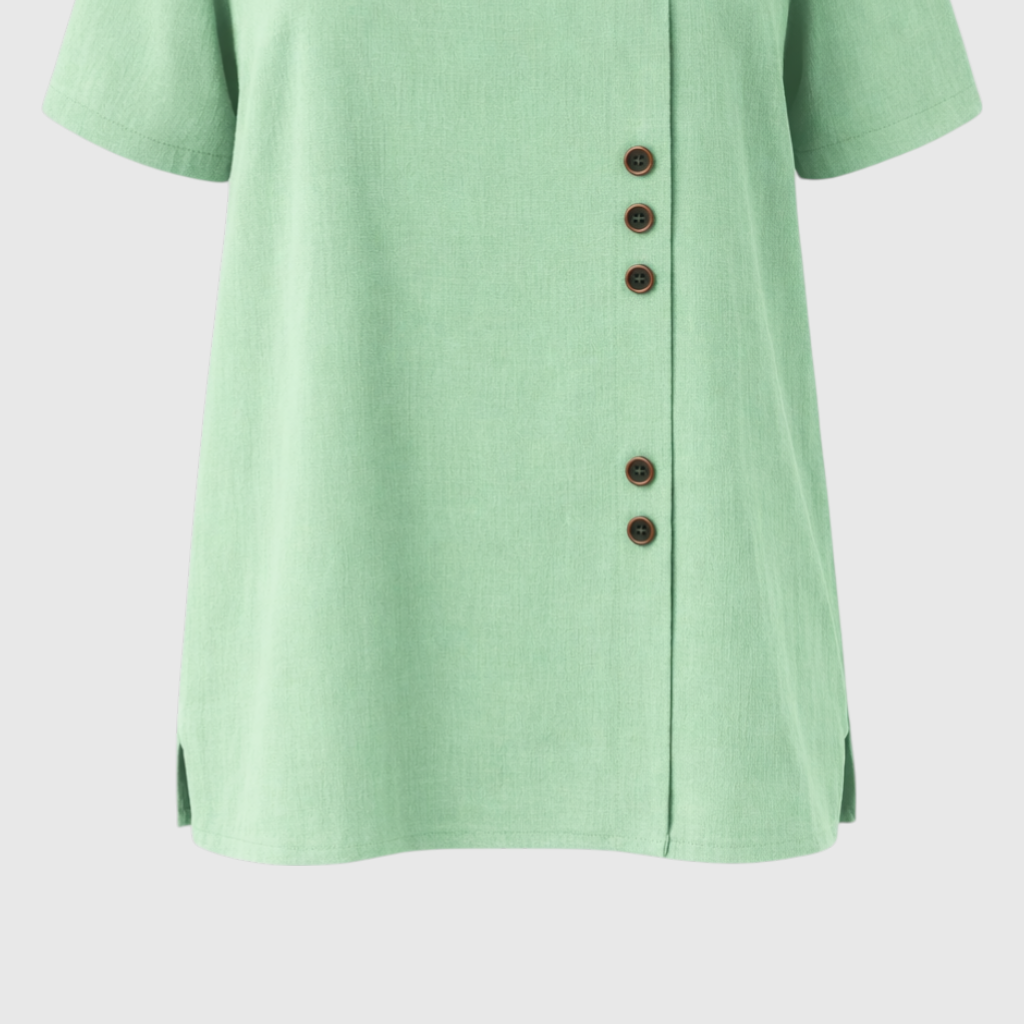 Women's Linen Blouse with Button Closure