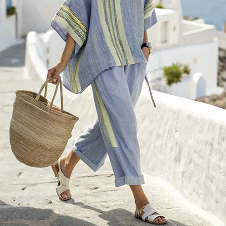 Women's Bohemian Linen Set — Effortless, Resort-Ready Style