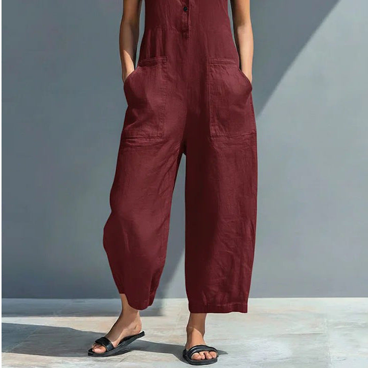 -Cecelia™ | Sleeveless Mandarin Jumpsuit-