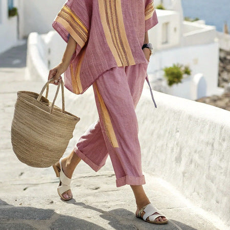 Women's Bohemian Linen Set — Effortless, Resort-Ready Style