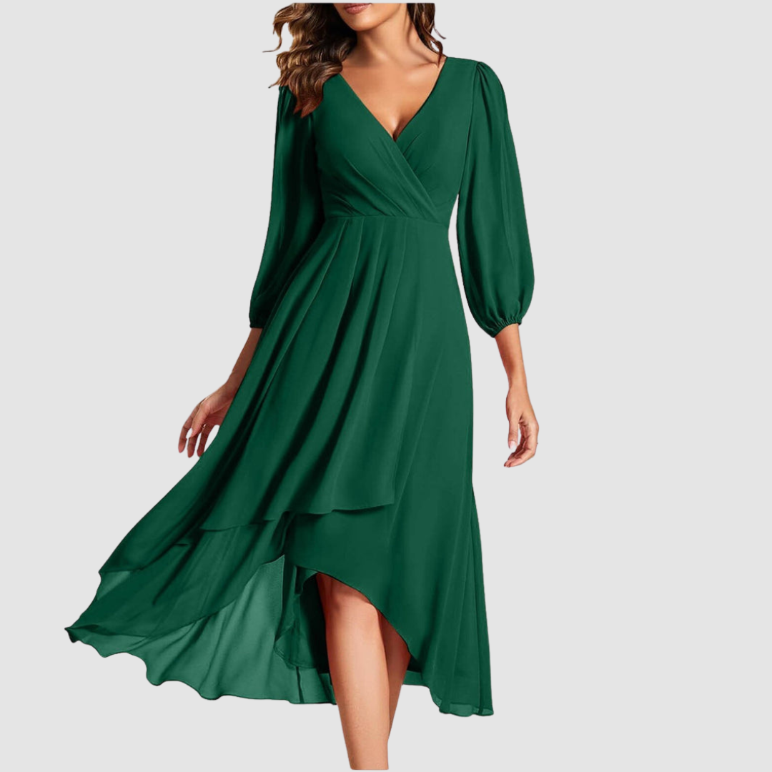 Women's Elegant V-Neck Maxi Dress