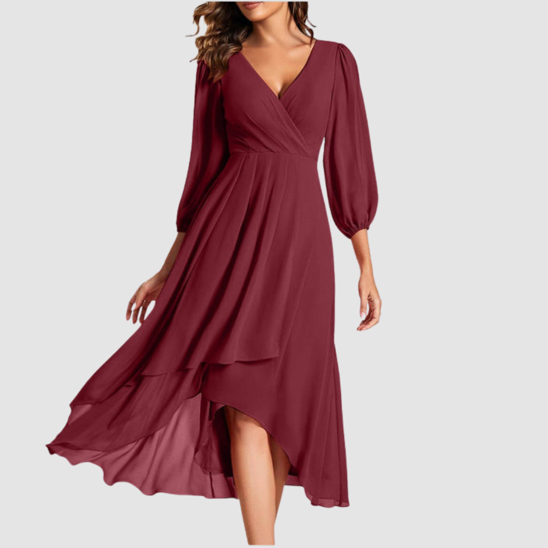Women's Elegant V-Neck Maxi Dress