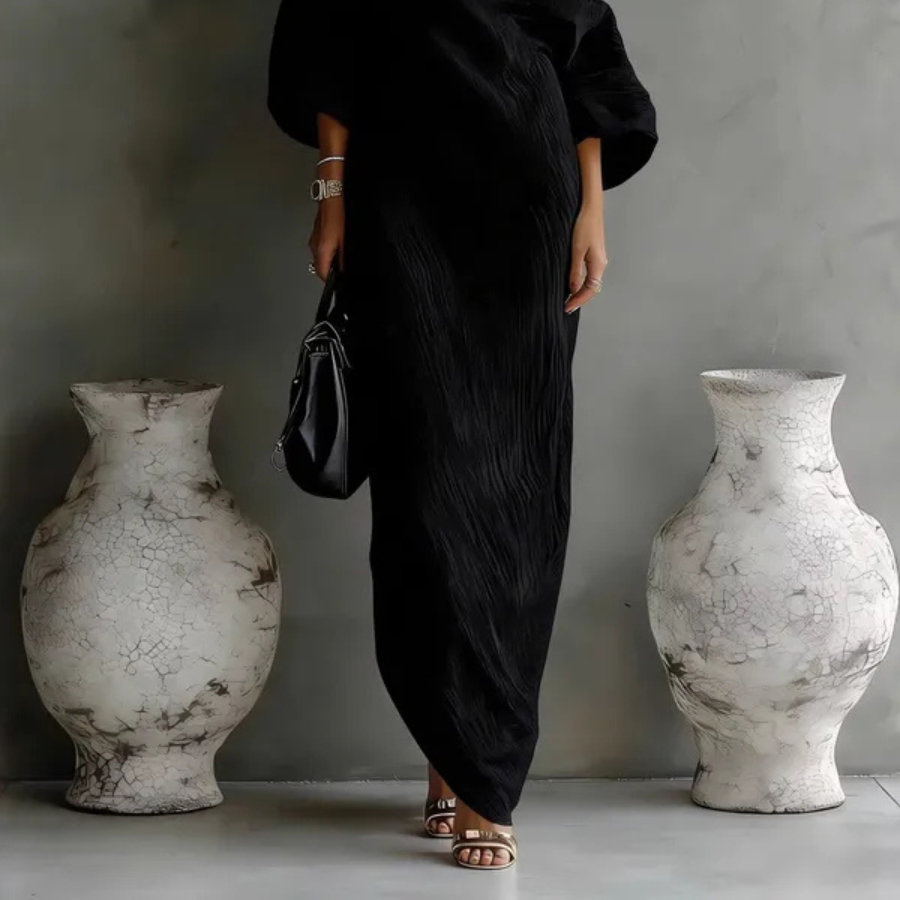 Clothing > Dresses : Nelle™ Elegant Maxi Dress in Black van Paper Favor