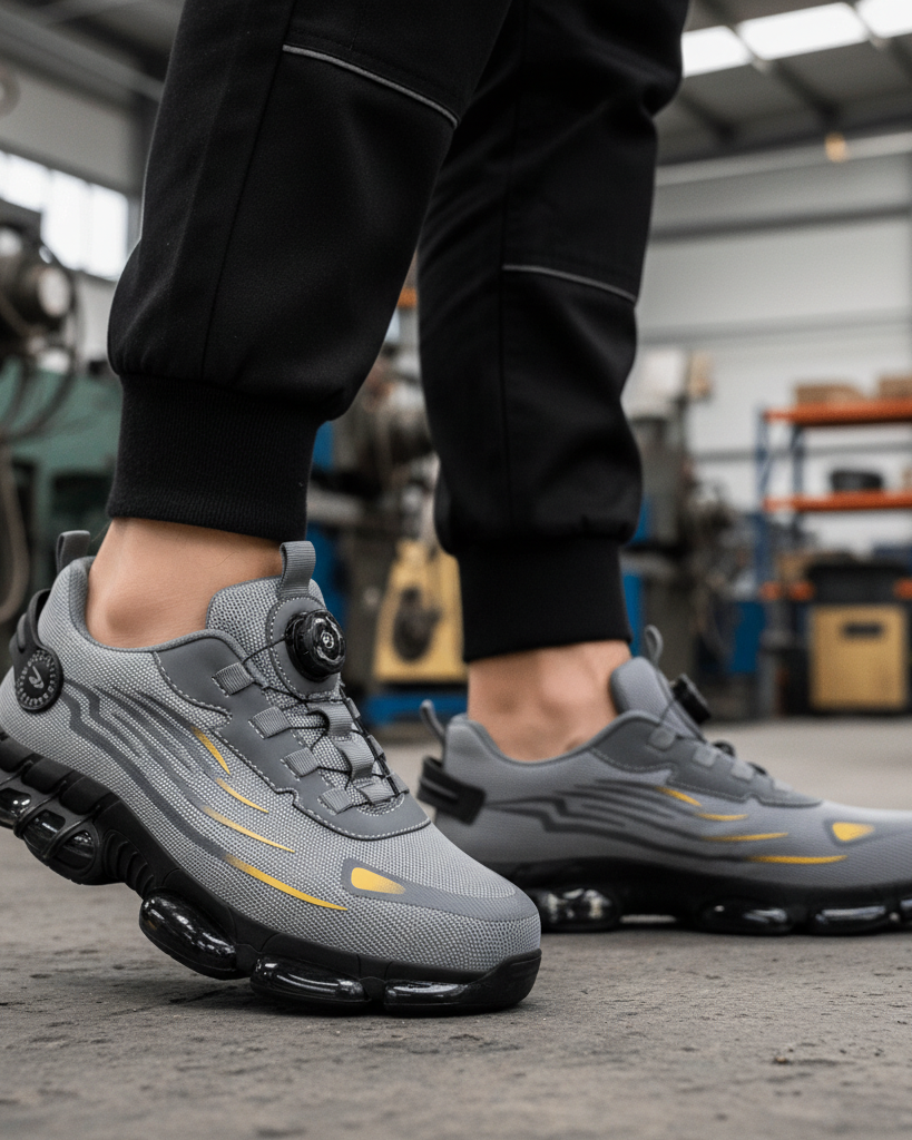 Shoes : Safety Work Shoes for Long Days - Breathable, Wide Toe, Anti-Slip in Grey van Cozey Maison