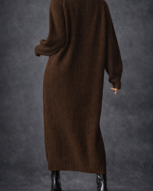 Dresses : Olive | High Neck Textured Elegant Dress in van Paper Favor
