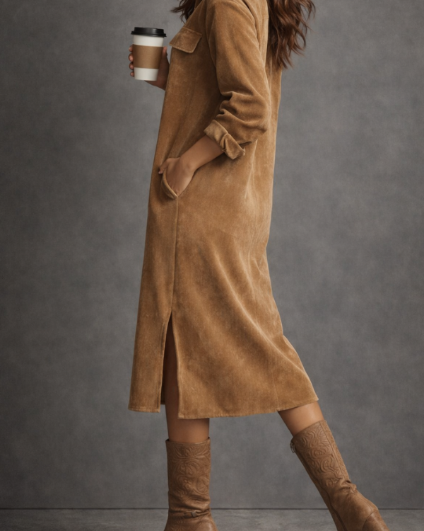 Dresses : Sophie | Long-sleeve Shirt Dres in van Paper Favor