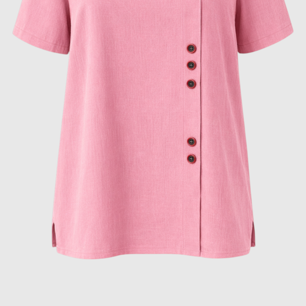 Women's Linen Blouse with Button Closure