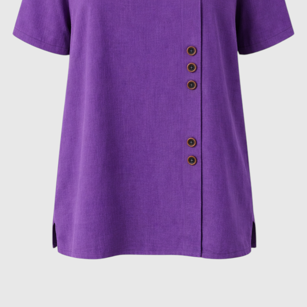 Women's Linen Blouse with Button Closure