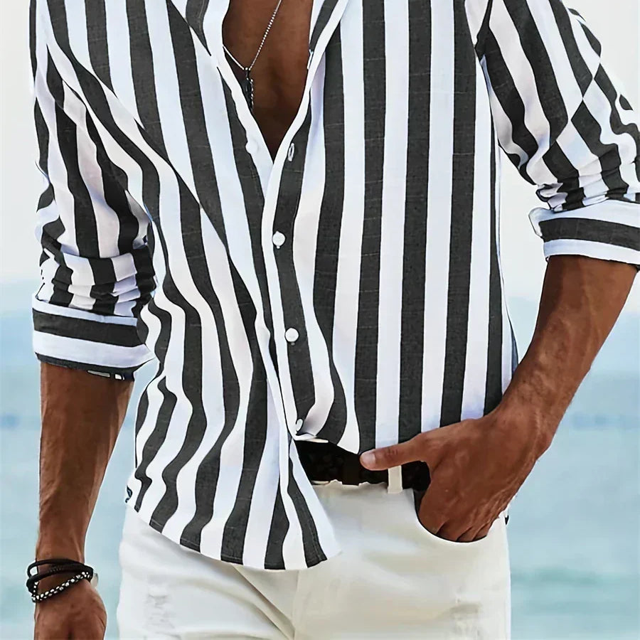 Joel Men's Summer Striped Relaxed-Fit Shirt