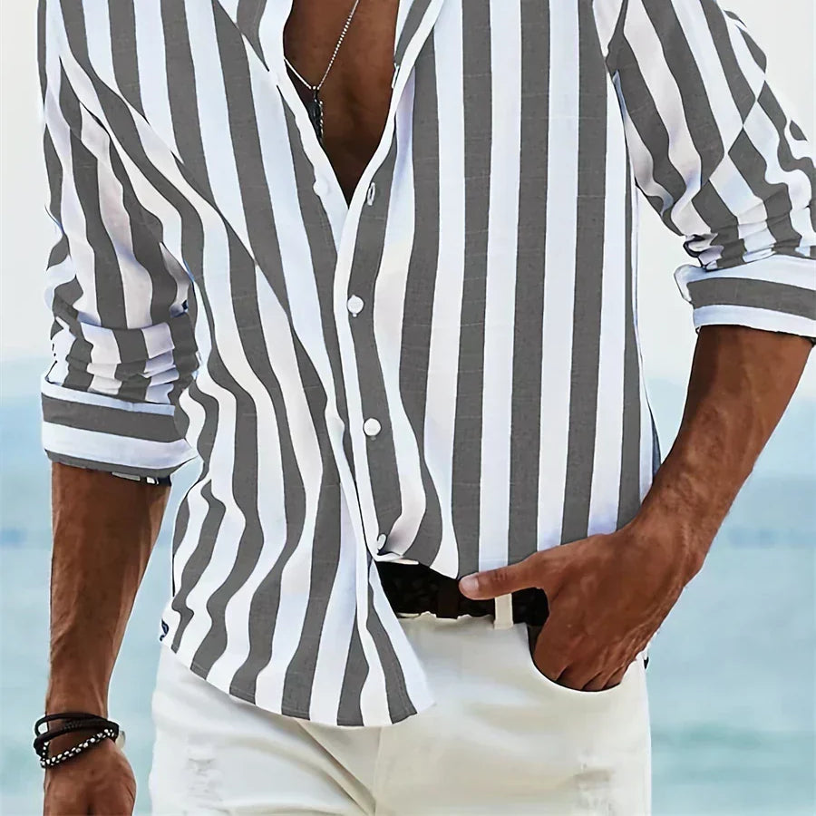 Joel Men's Summer Striped Relaxed-Fit Shirt