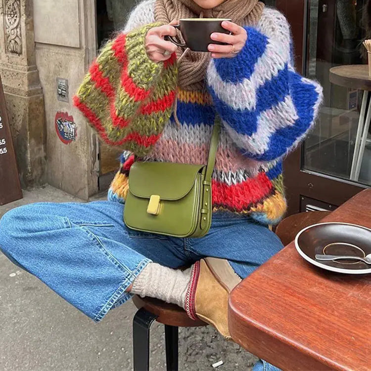 Women's Cozy Multicolor Knit Winter Sweater