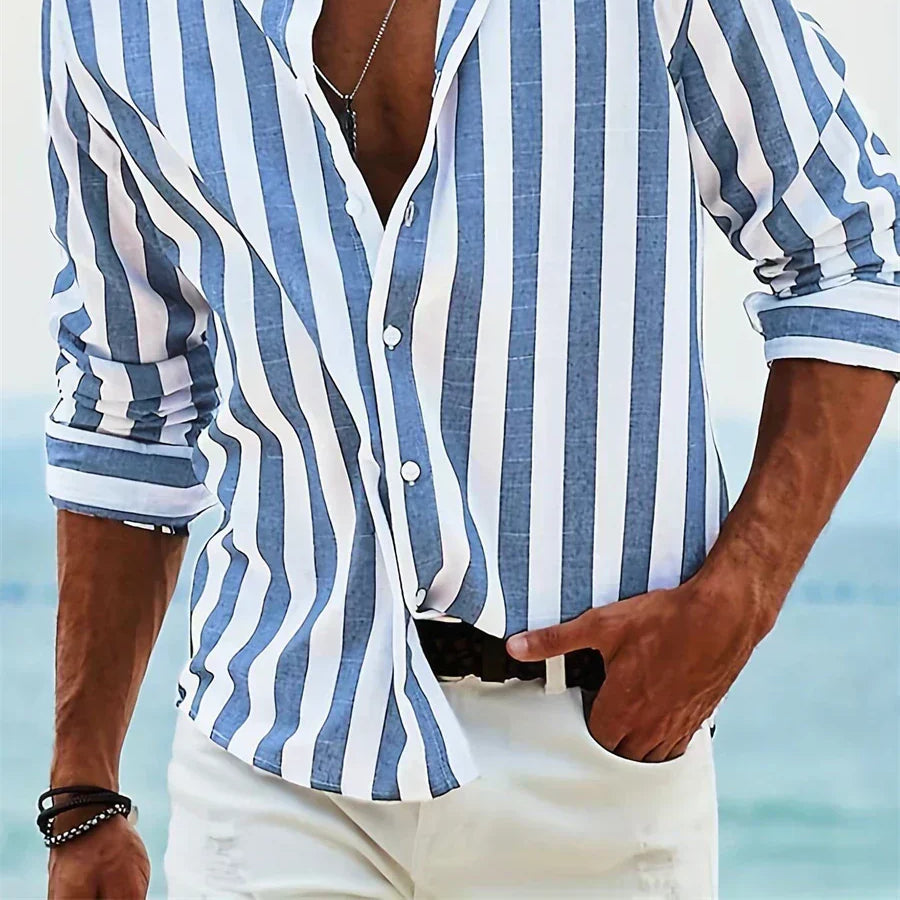 Joel Men's Summer Striped Relaxed-Fit Shirt