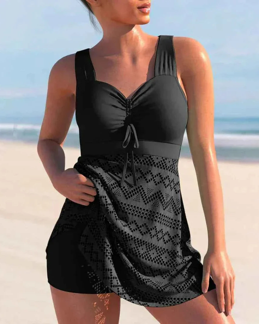 Anna gemustertes Tankini-Set – schmeichelhafte Bademode mit auffälligem Muster
